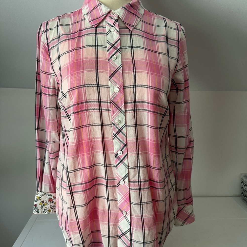 Talbot’s Pink Plaid Button-Up Shirt
